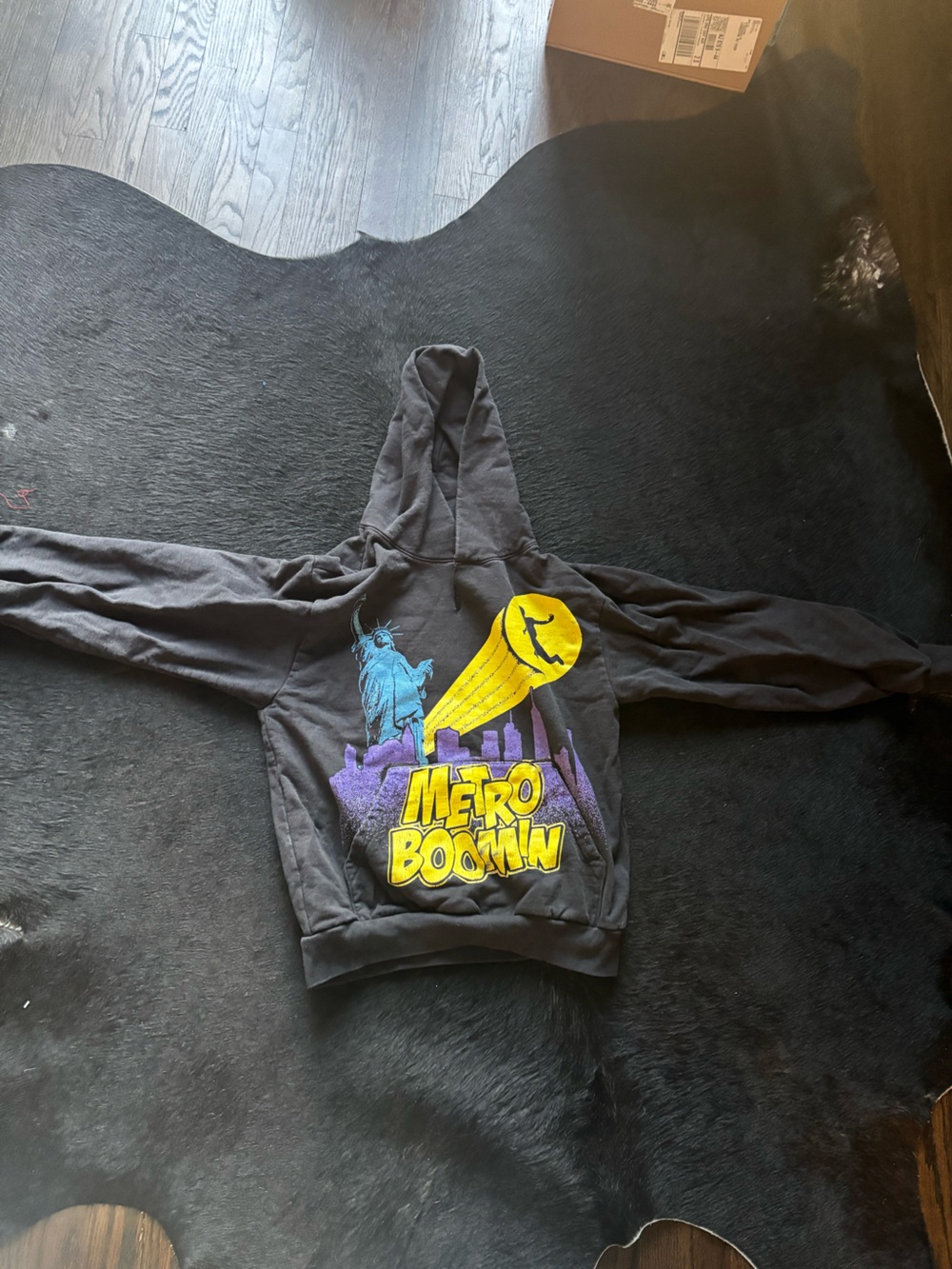 Black Graphic Hoodie - Yellow & Purple Logo NYC Gov Ball